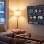 IPTV Ontario setup on a smart TV in a modern Ontario living room