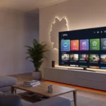 IPTV Germany setup on a smart TV showing modern IPTV streaming interface in Germany